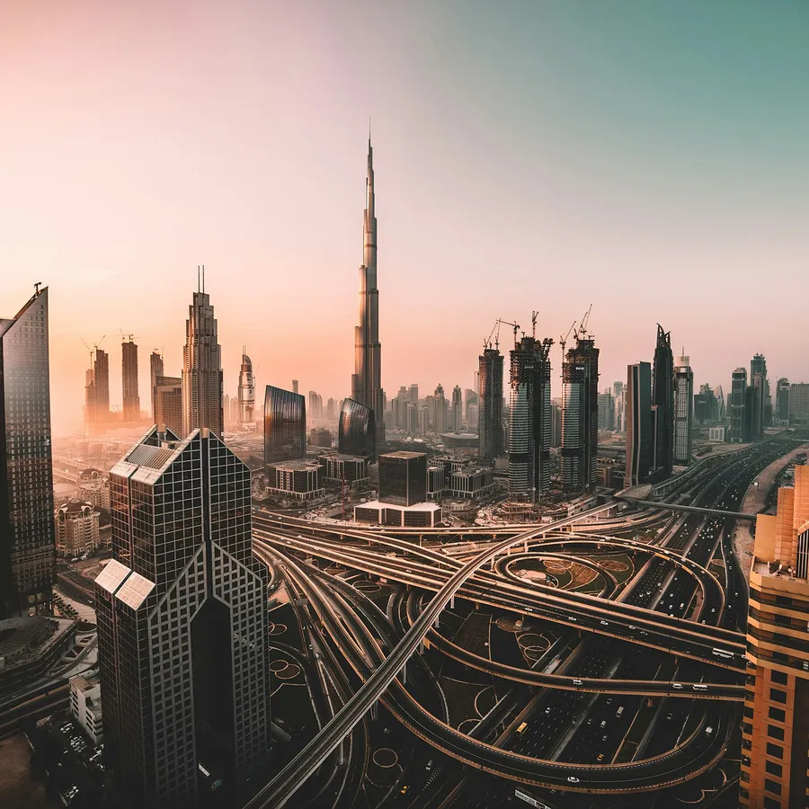 Dubai skyline with the Burj Khalifa